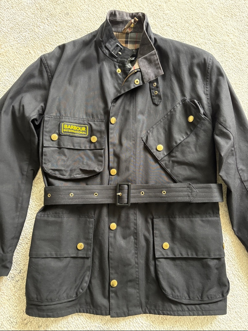 Mens Barbour International Wax Jacket - black, 42